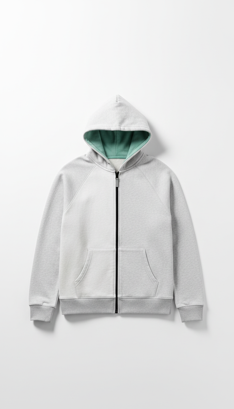 Minimalist Zip-Up Hoodie With Hidden Pocket